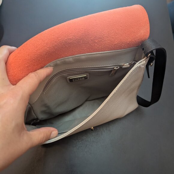 Furla Leather & Suede Hibiscus/Stucco Shoulder Bag - Picture 5 of 11